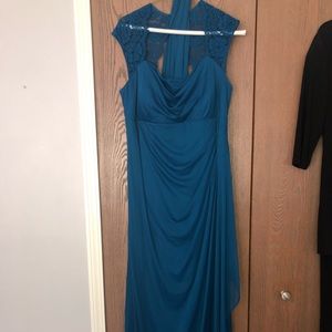 BEAUTIFUL Teal xscape gown, 16W w/ matching Shaw!